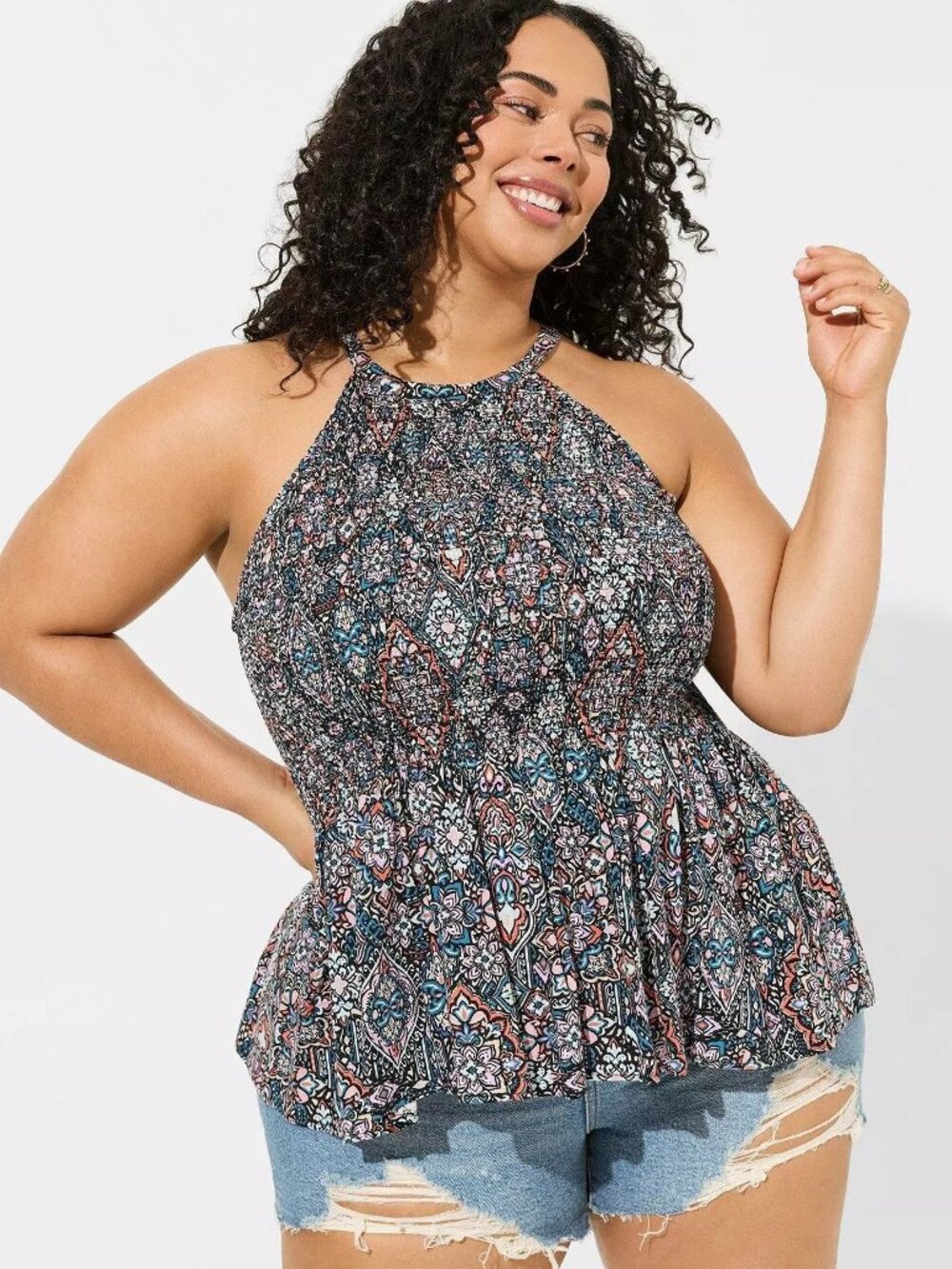 TORRID Peplum Challis Tank Size 1